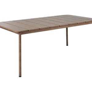 Plegable y Portátil Mesa de jardín 185x96 cm Metálico Madera oscura FLAVIA