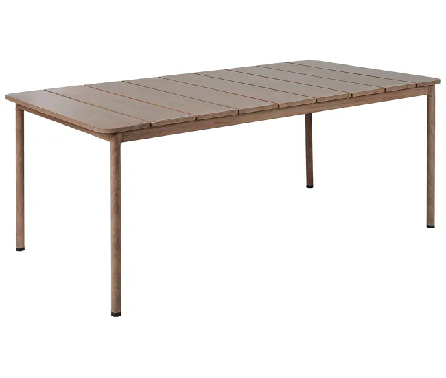 Plegable y Portátil Mesa de jardín 185x96 cm Metálico Madera oscura FLAVIA