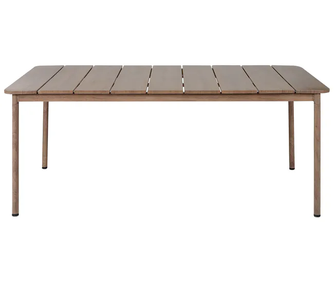 Plegable y Portátil Mesa de jardín 185x96 cm Metálico Madera oscura FLAVIA