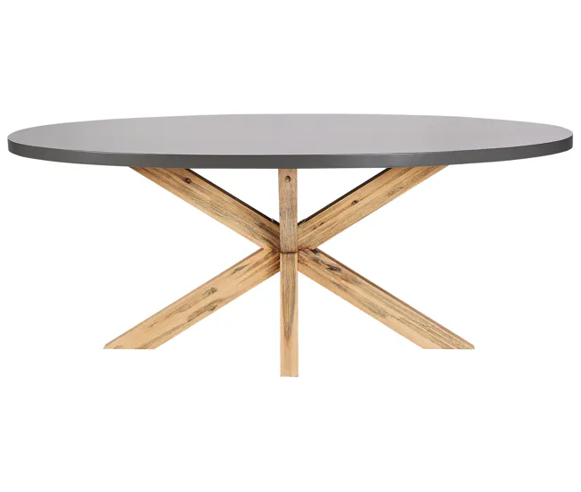 Plegable y Portátil Mesa de jardín 190x100 cm Cemento Gris ORISTANO