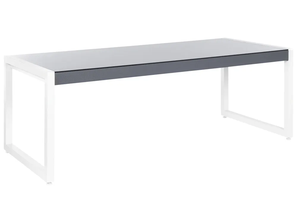 Plegable y Portátil Mesa de jardín bacoli 210 cm 90 cm vidrio blanco crema