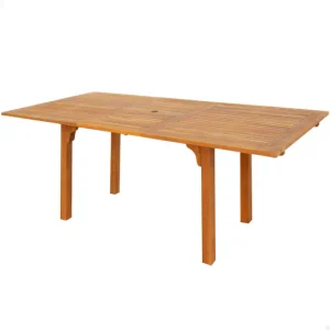 Plegable y Portátil Mesa jardín extensible rectangular acacia 6 comensales Aktive