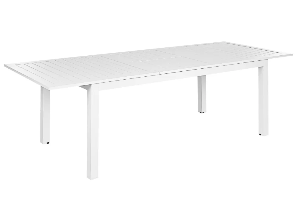 Plegable y Portátil Mesa de jardín extensible skaloma 180/240 cm 90 cm metálico blanco