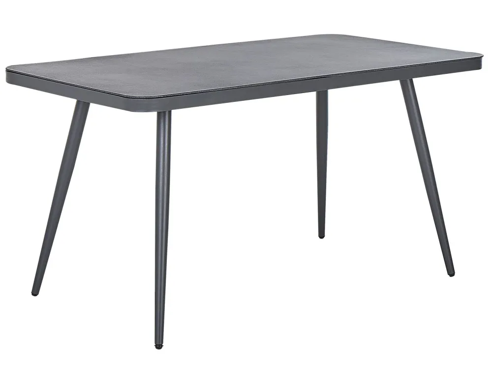 Plegable y Portátil Mesa de jardín lipari 140 cm 80 cm vidrio gris