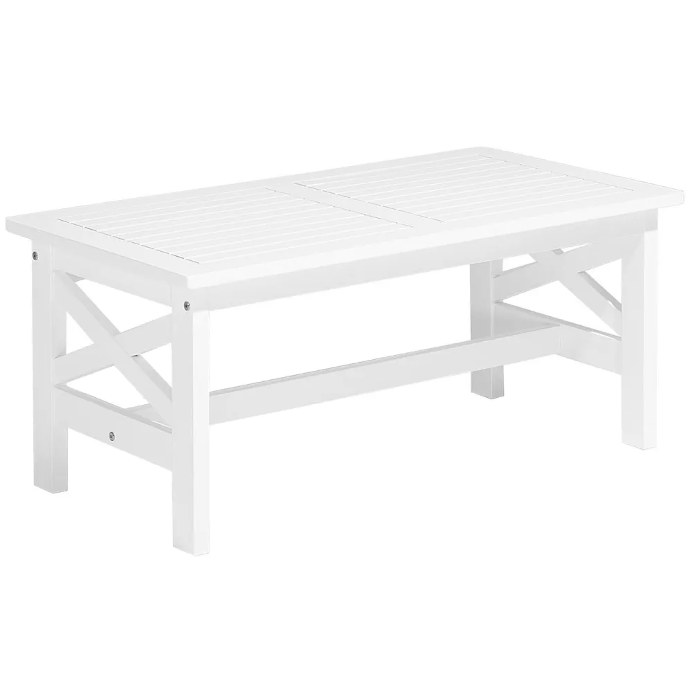 Plegable y Portátil Mesa de jardín madera blanco baltic