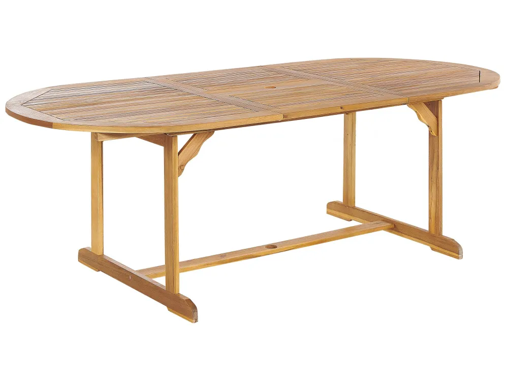 Plegable y Portátil Mesa de jardín madera clara maui