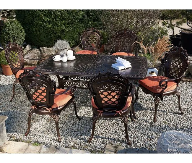 Plegable y Portátil Mesa de jardín marrón 102x165 cm LIZZANO