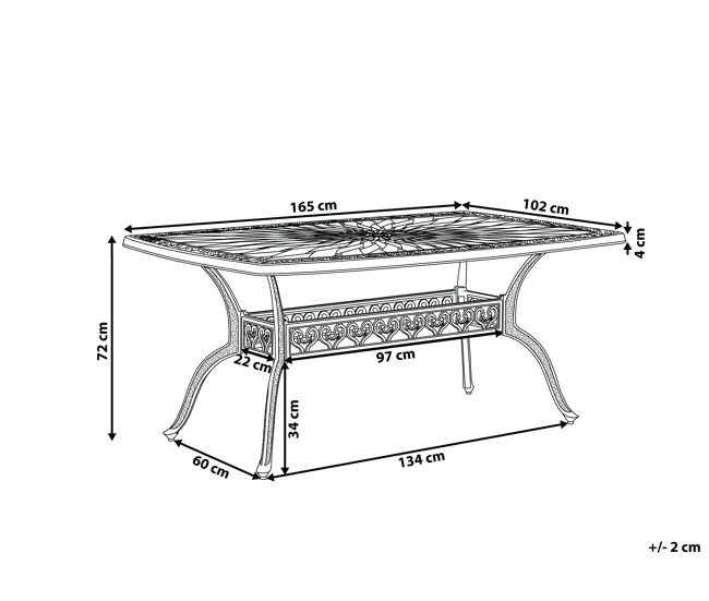 Plegable y Portátil Mesa de jardín marrón 102x165 cm LIZZANO