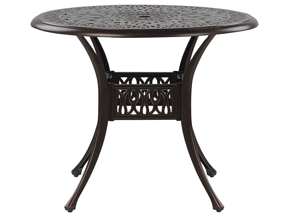 Plegable y Portátil Mesa de jardín para 4 personas ancona 90 cm 90 cm acero marrón oscuro