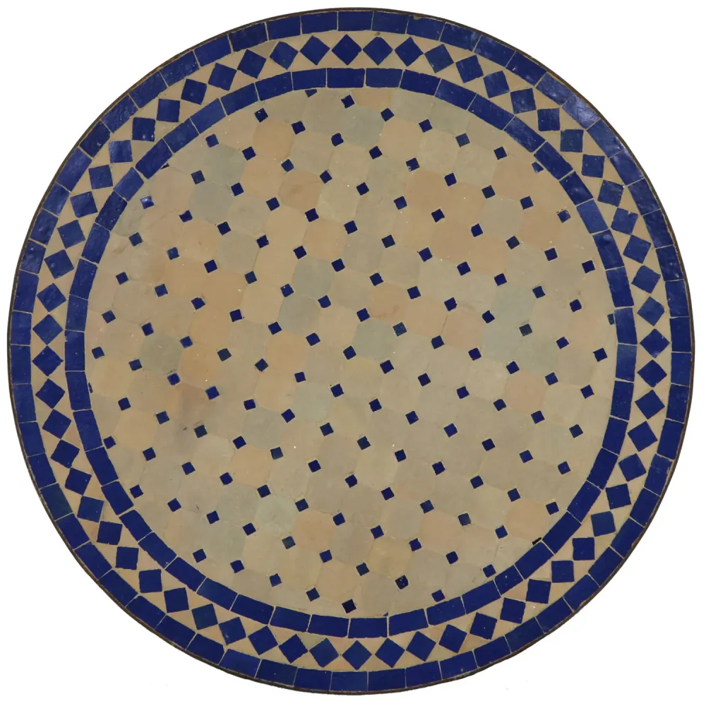 Plegable y Portátil Mesa de jardín redonda de 100 cm, mesa mosaico