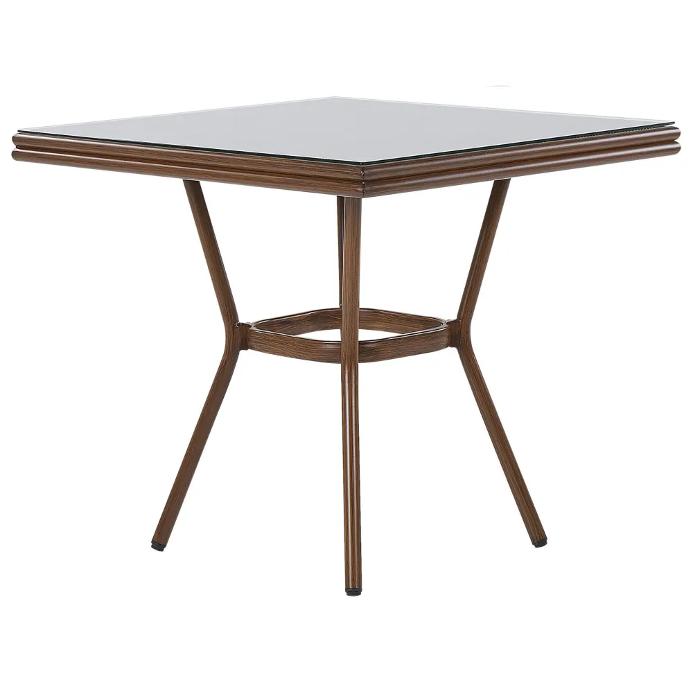 Plegable y Portátil Mesa de jardín vidrio gris caspri