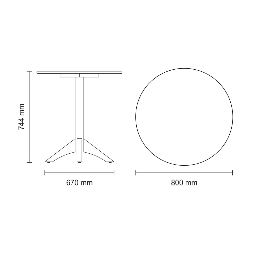 Plegable y Portátil Mesa de Madera London Redonda con Pie de Aluminio