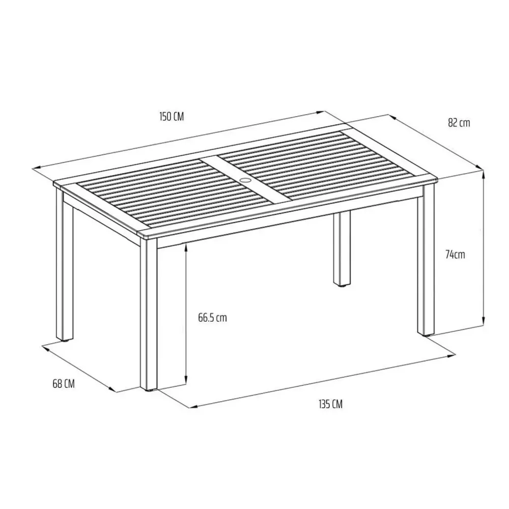 Plegable y Portátil Mesa De Madera Rectangular Orlando