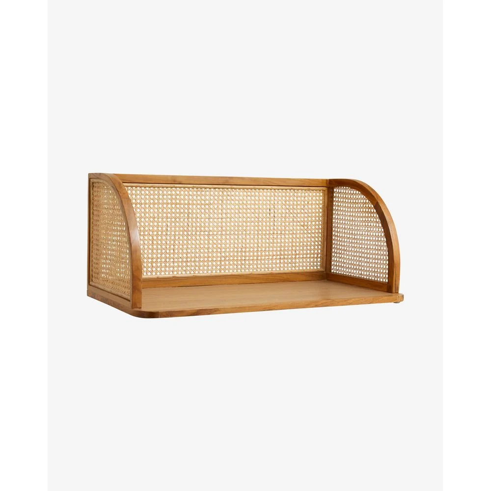 Plegable y Portátil Nordal Mesa de pared MERGE /S con ratán-natural