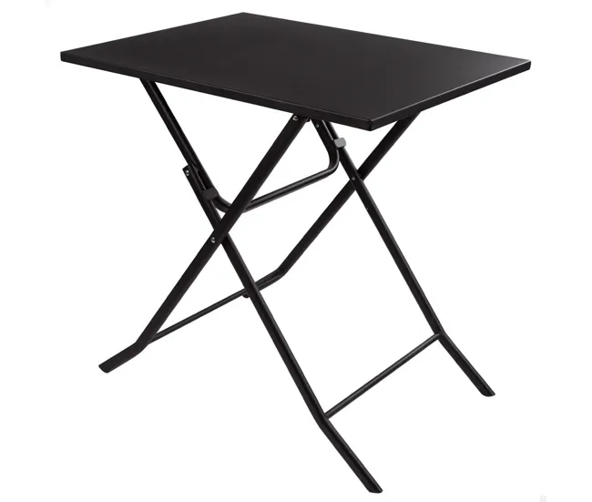 Premium de Aluminio Mesa cuadrada plegable jardín Aktive Negro