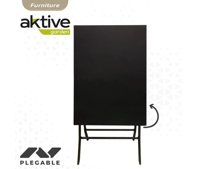 Premium de Aluminio Mesa cuadrada plegable jardín Aktive Negro