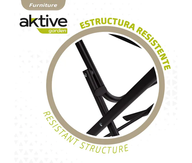 Premium de Aluminio Mesa cuadrada plegable jardín Aktive Negro