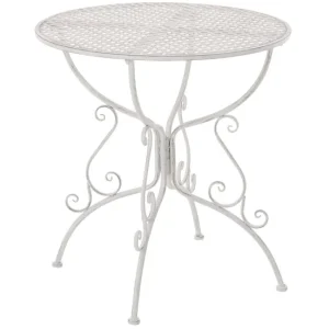 Premium de Aluminio Mesa jardin Amanda Metálico Blanco antiguo Ø 70 cm