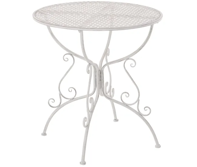 Premium de Aluminio Mesa jardin Amanda Metálico Blanco antiguo Ø 70 cm
