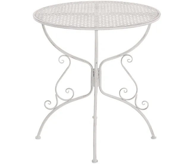 Premium de Aluminio Mesa jardin Amanda Metálico Blanco antiguo Ø 70 cm