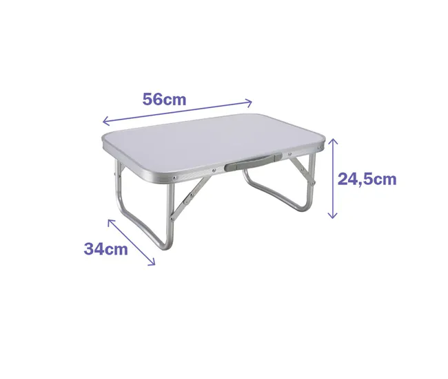 Premium de Aluminio Mesa Plegable Marbueno 56 x 24,5 x 34 cm