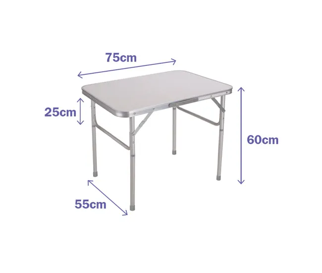 Premium de Aluminio Mesa Plegable Marbueno 75 x 25/60 x 55 cm