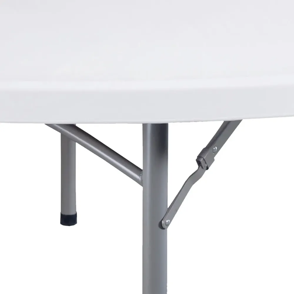 Premium de Aluminio Mesa redonda plegable blanco Ø200x74 cm