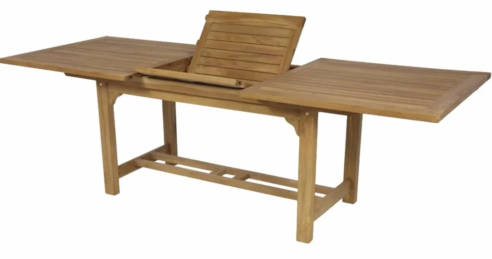 Premium de Aluminio Mesa Teca rectangular extensible Mati 160/210x90 cm