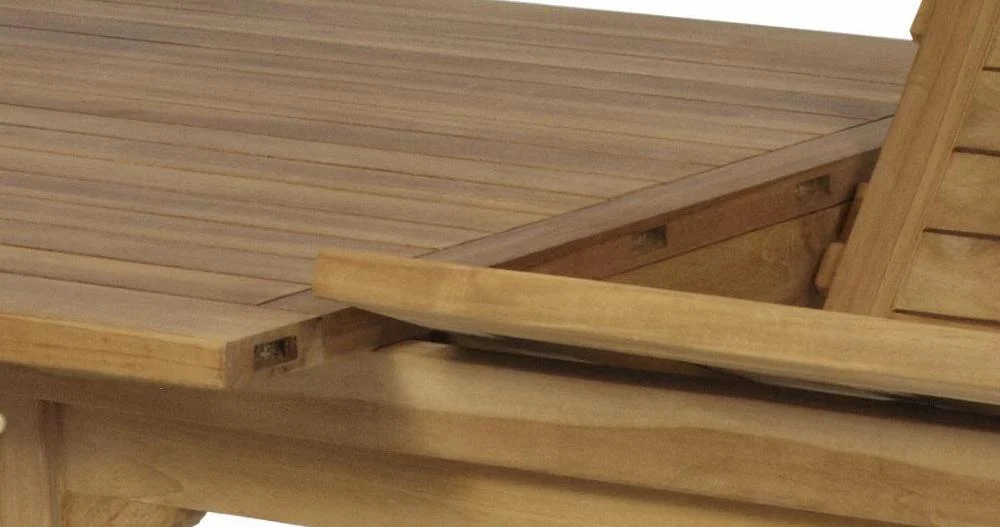 Premium de Aluminio Mesa Teca rectangular extensible Mati 160/210x90 cm
