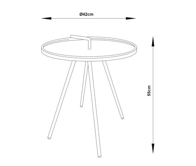 Premium de Aluminio Mesa terraza Fosen redonda con asa acero - Blanco