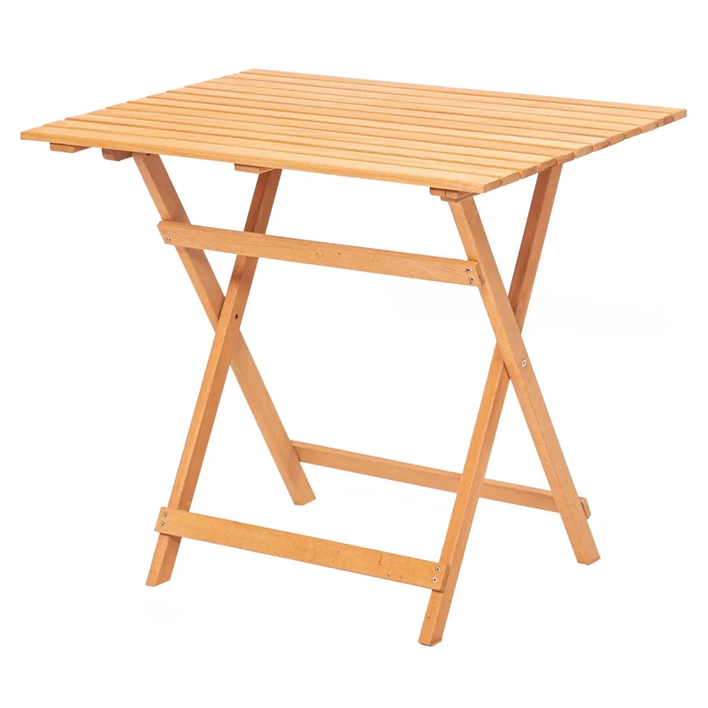 Wellhome mesa de jardín 100% haya 72 x 60 cm
