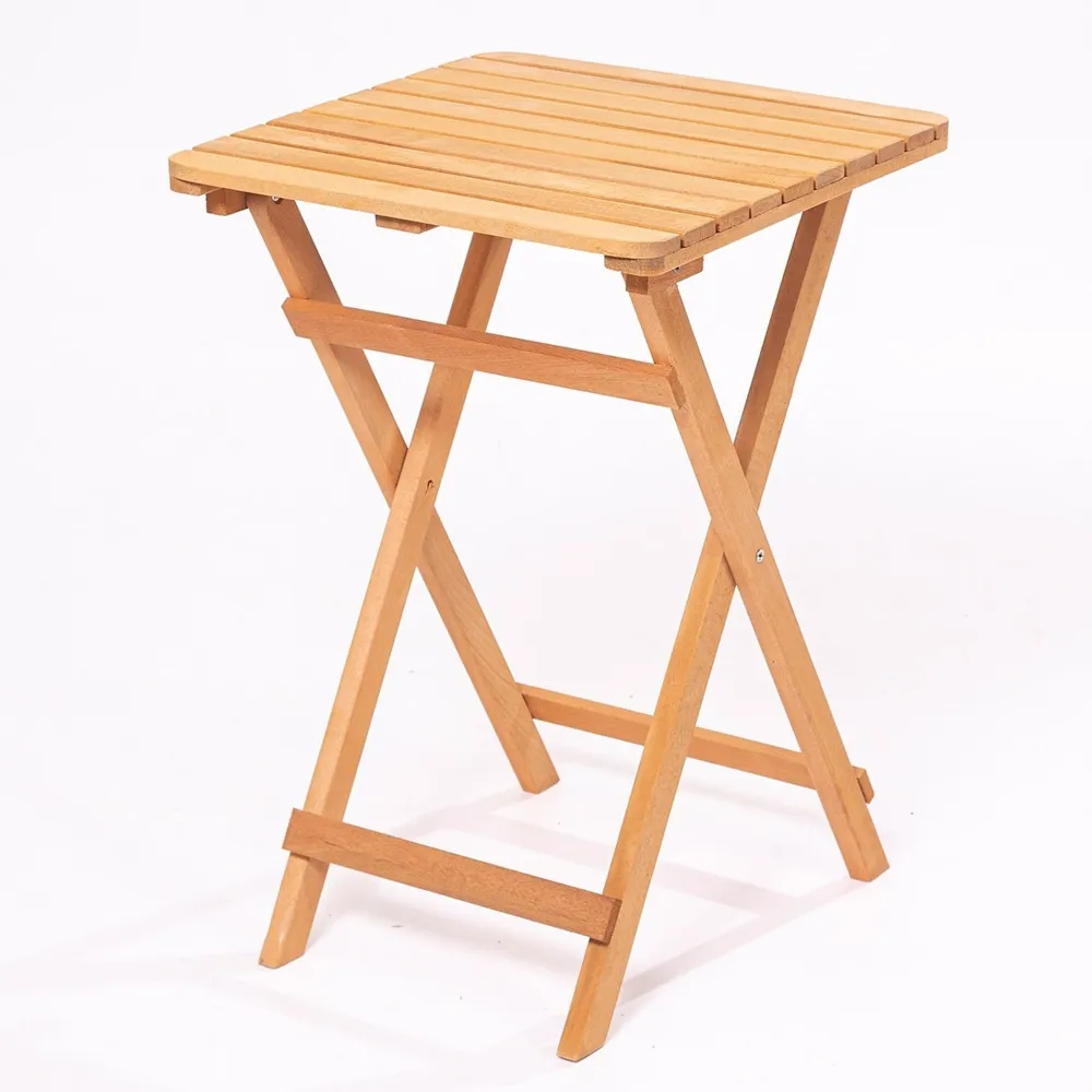 Wellhome mesa de jardín de madera de haya 72 x 50 cm