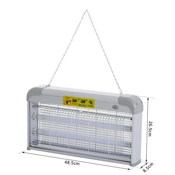 Antimosquitos Outsunny eléctrico luz UV gris 26,5x48,5x8,5 cm