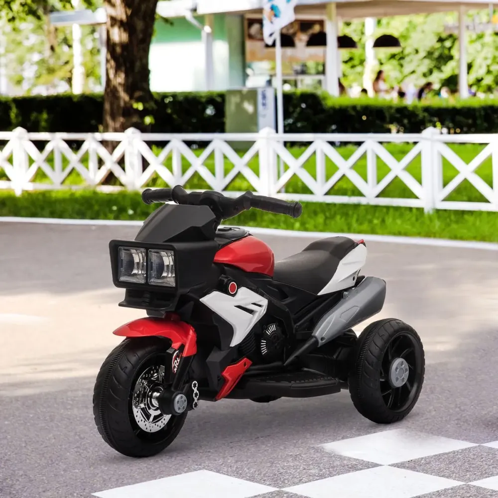 Moto eléctrica Broom Homcom con luces + bocina + música rojo 52x86x42 cm Labranza Eficiente