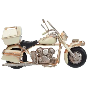 Moto de metal en color marrón tiene de 19x8.5x11.5h cm