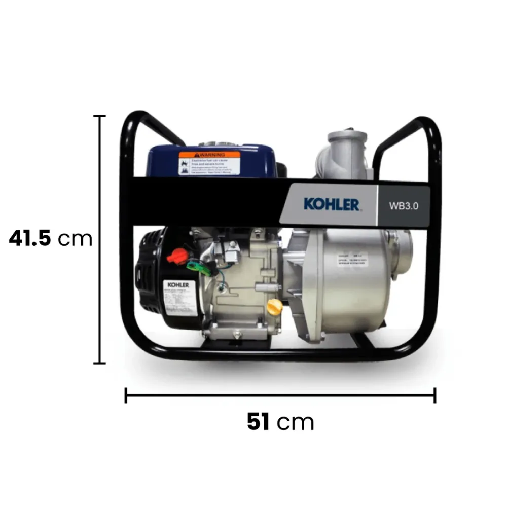 Motobomba Gasolina 3" x 3", Kohler | 1400W | Profundidad Ajustable