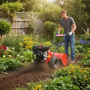 Motoculteur rotovateur thermique 196 cc - 48 cm de largeur, profondeur 33 cm para Preparación de Terreno