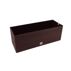 Motor de 4 Tiempos Jardinera rectangular 17 litros con autorriego color chocolate 52x20x19cm