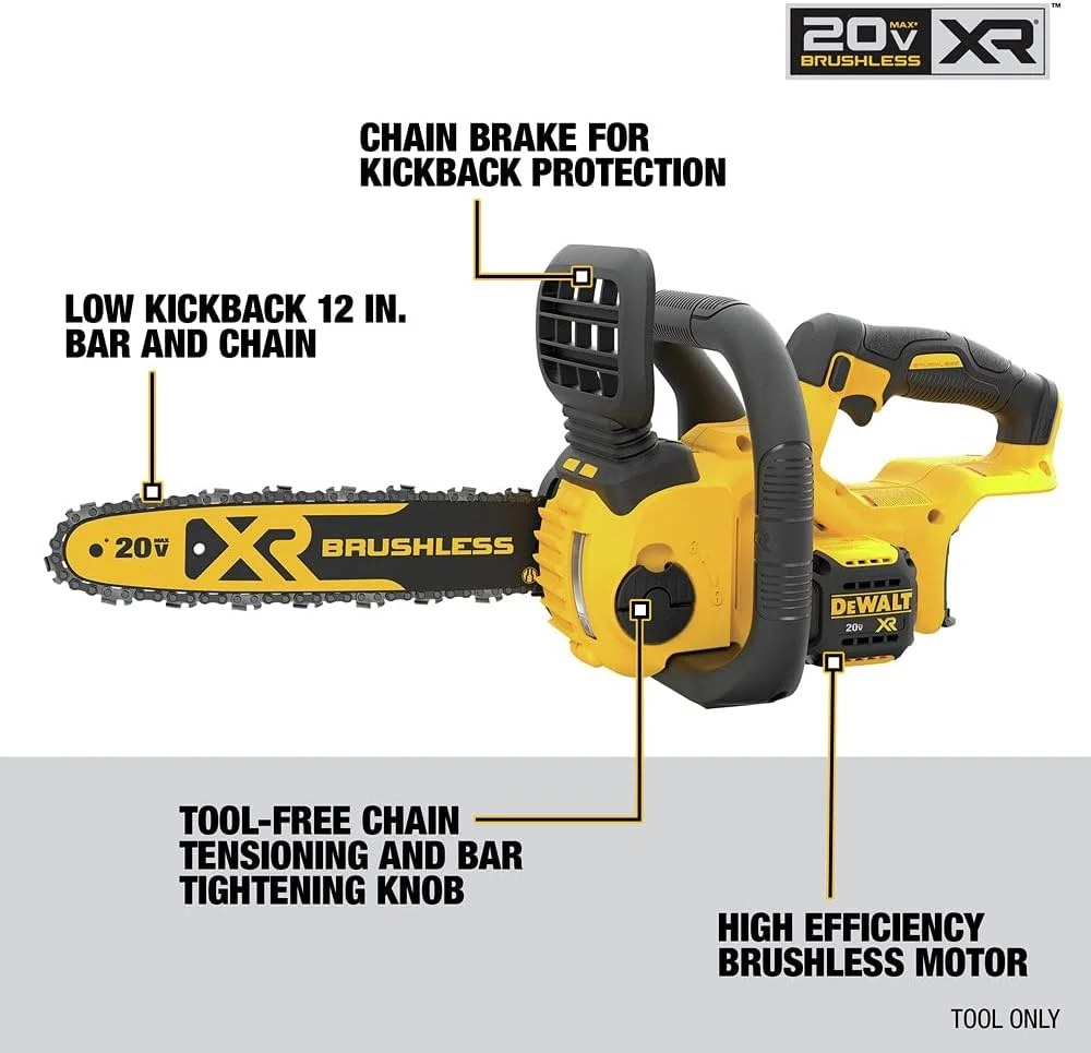 Motosierra Inalámbrica 12'' XR 20V MÁX DEWALT DCCS620B con 1 ño de Garantí