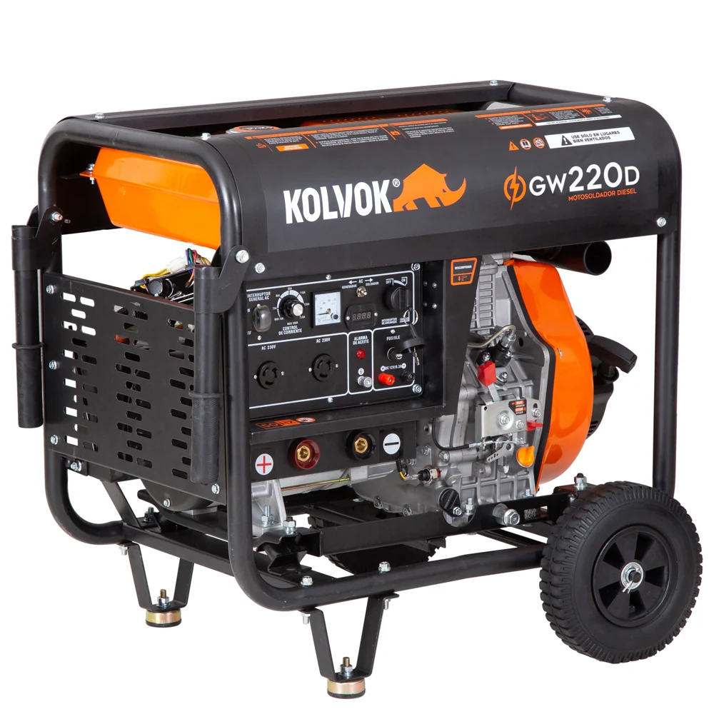 MOTOSOLDADOR ABIERTO DIESEL – 200A GW220D con 4 Fresas de Acero