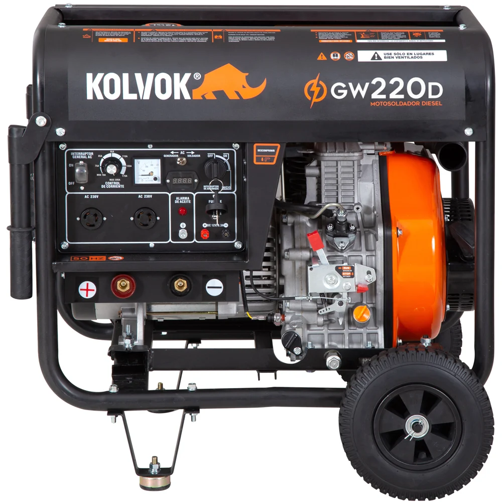 MOTOSOLDADOR ABIERTO DIESEL – 200A GW220D con 4 Fresas de Acero