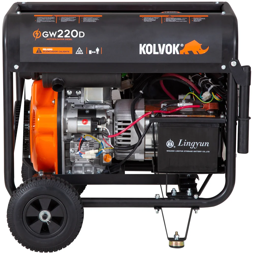 MOTOSOLDADOR ABIERTO DIESEL – 200A GW220D con 4 Fresas de Acero
