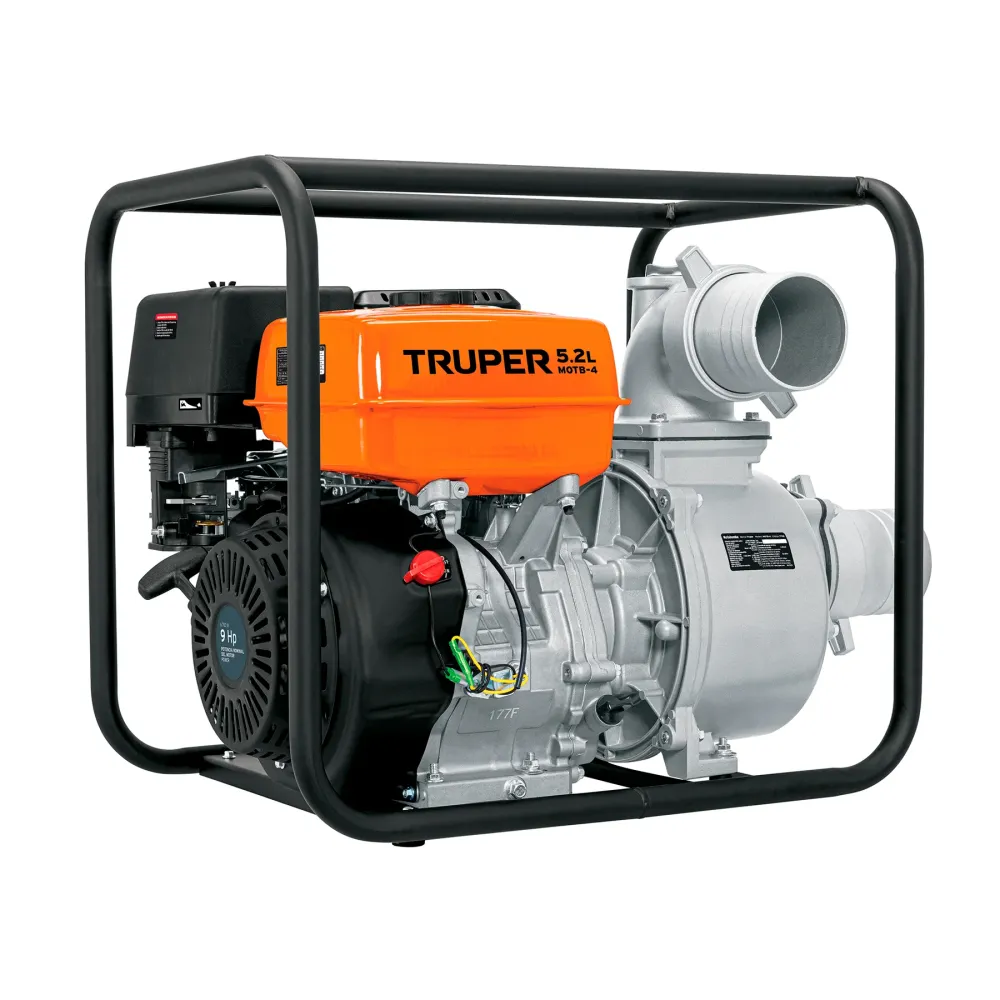 Robusto para Terreno Difícil Motobomba Autocebante 4"x4", Gasolina 9HP, Agrícrola, Truper 17118