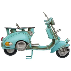 Robusto para Terreno Difícil Motocicleta de acero en un tono azul atractivo mide 17x7.5x11.5h cm