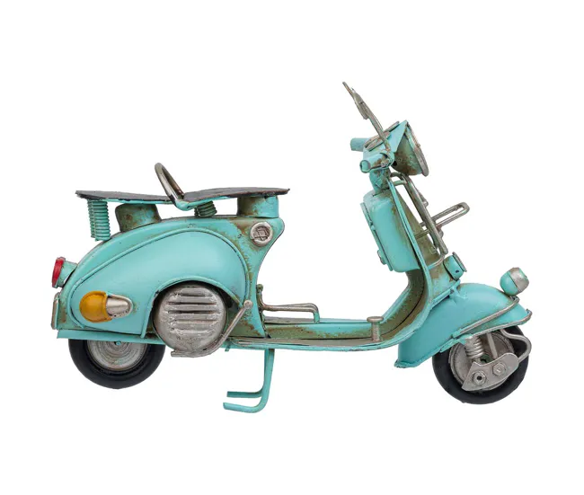 Robusto para Terreno Difícil Motocicleta de acero en un tono azul atractivo mide 17x7.5x11.5h cm