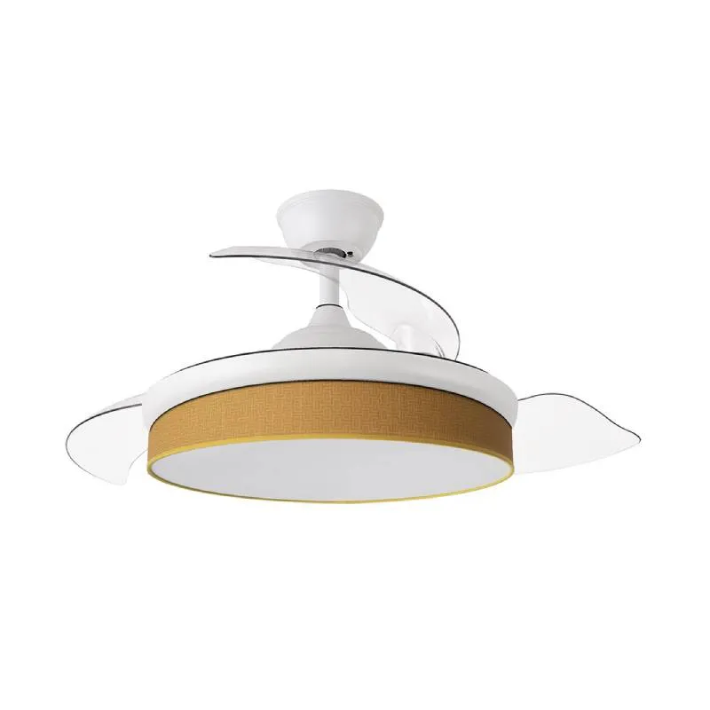 Escultura de Jardín Premium Ventilador dc moda 72w blanco/amarillo 3 aspas
