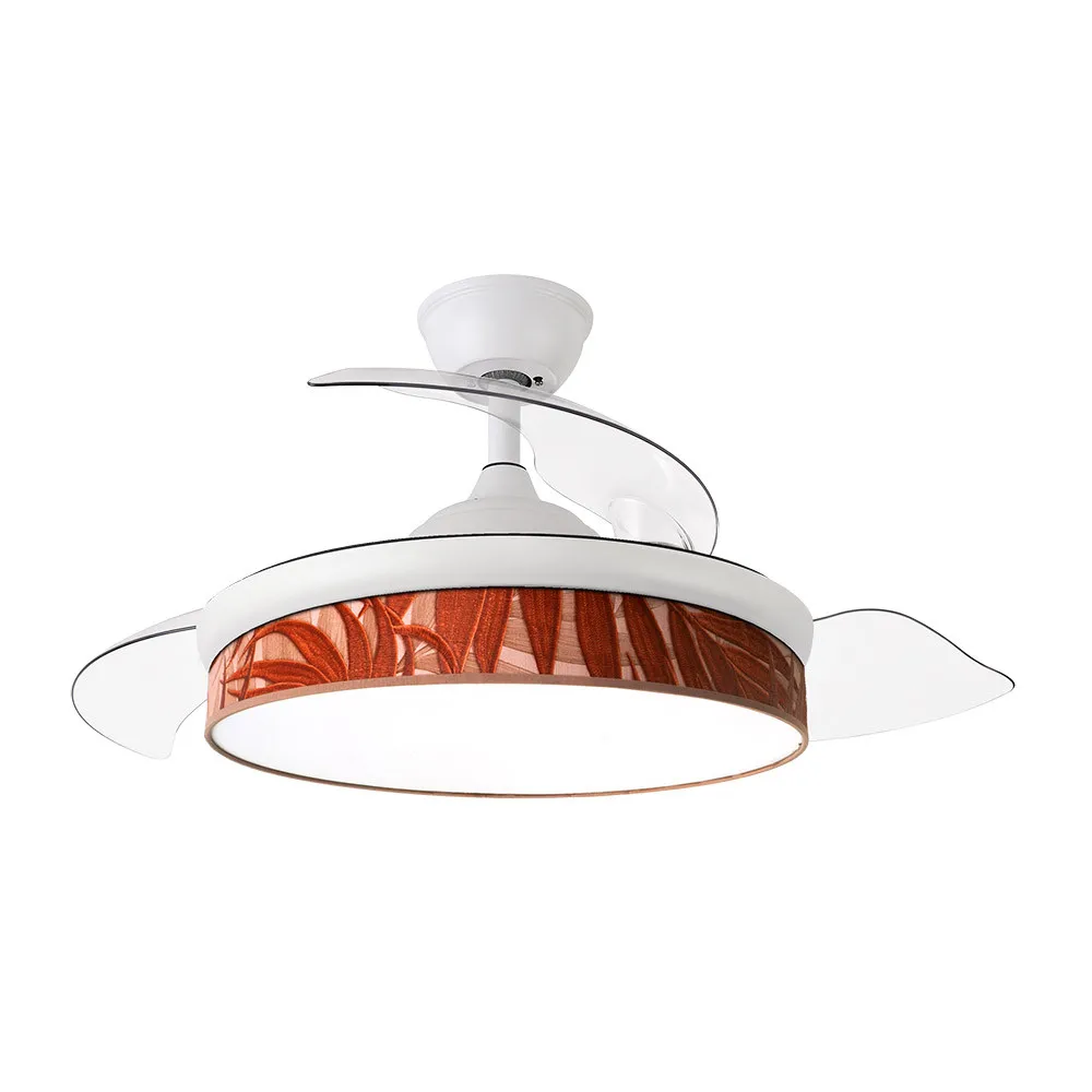 Estatuilla de Jardín Ventilador dc moda 72w blanco/hoja caldera 3 aspas
