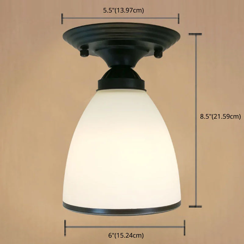 Fumigador Manual Plafonnier blanc simplicité, abat-jour en verre dépoli, luminaire de chambre à coucher
