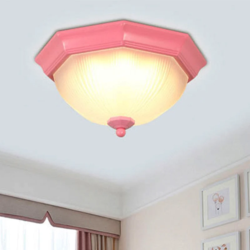 Plafoniera da soffitto forma di cupola vetro stile Macaron Ridge per balcone con Bomba de Latón