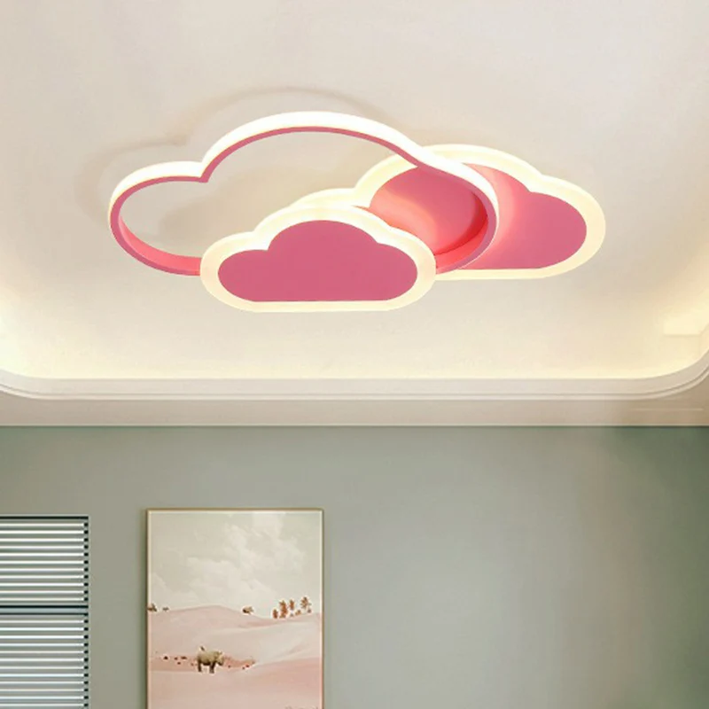 Plafonnier LED en forme de nuage métallique, plafonnier de Style nordique pour chambre à coucher con Correa Acolchada
